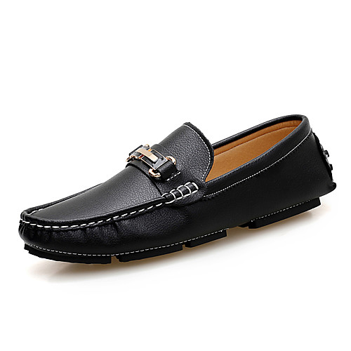 

Men's Loafers & Slip-Ons Moccasin Casual British Daily Party & Evening Walking Shoes PU Non-slipping Shock Absorbing Wear Proof Black Blue Spring & Fall