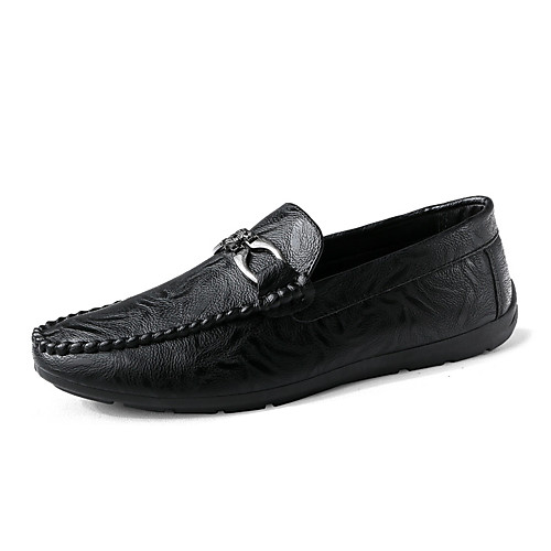 

Men's Fall Daily Outdoor Loafers & Slip-Ons Walking Shoes PU Breathable Wear Proof White / Black