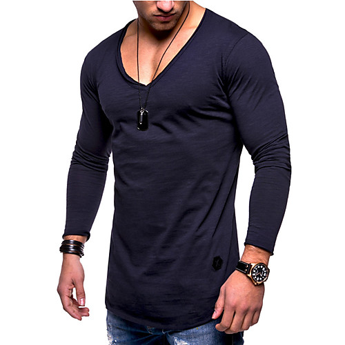 

Men's T shirt Solid Colored Tops Cotton White Black Yellow