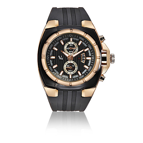 

V6 Men's Sport Watch Dress Watch Wrist Watch Quartz Leather Black 30 m Calendar / date / day Shock Resistant Analog Luxury Fashion - Black Silver Rose Gold One Year Battery Life