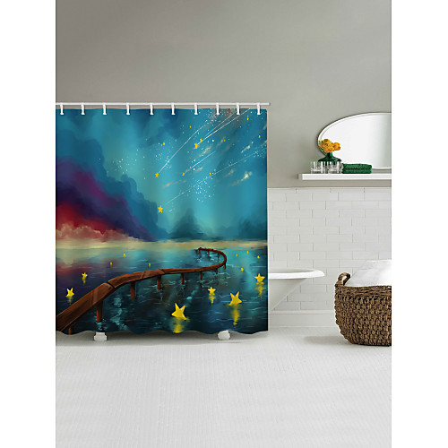 

Shower Curtains & Hooks Country Polyester Machine Made Waterproof Bathroom