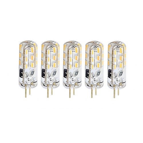 

5pcs 1.5W 130LM G4 LED Bi-pin Lights 24 LEDs 3014 DC 12V Warm White Cold White Home Lighting