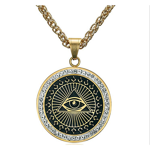 

Men's Cubic Zirconia Pendant Necklace Classic Totem Series Eyes Fashion Titanium Steel Silver Gold 60 cm Necklace Jewelry 1pc For Daily Holiday