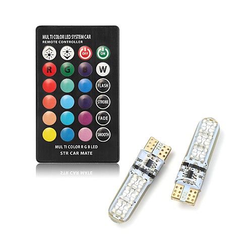 

1 set 2 W LED Smart Bulbs 250 lm T10 T10 6 LED Beads SMD 5050 Remote-Controlled Multi-colors 12 V