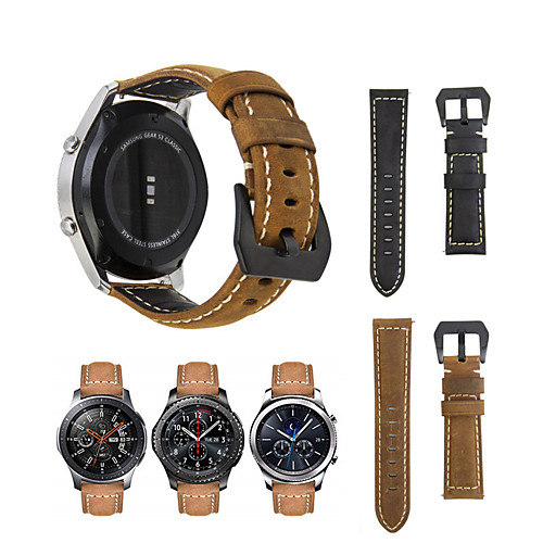 

Ремешок для часов для Gear S3 Frontier / Gear S3 Classic / Samsung Galaxy Watch 46 Samsung Galaxy Спортивный ремешок Натуральная кожа Повязка на запястье