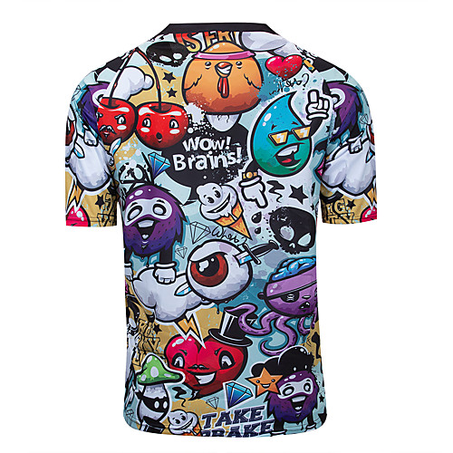 

Men's Short Sleeve Cycling Jersey Downhill Jersey Dirt Bike Jersey Summer Titanium Cartoon Bike Jersey Top Mountain Bike MTB Road Bike Cycling Quick Dry Breathable Back Pocket Sports Clothing Apparel