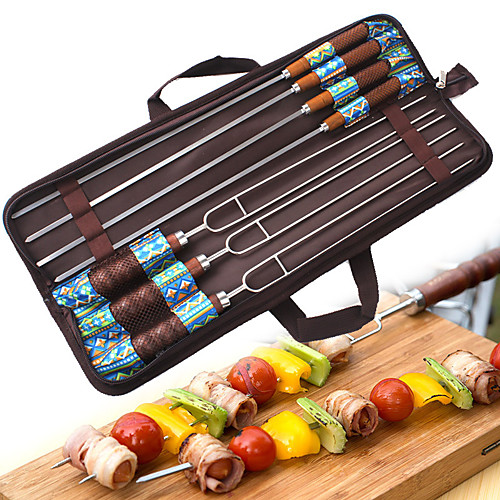 

Marshmallow Roasting Sticks 7pcs Portable Easy to Install Stainless Steel for Outdoor Picnic Blue