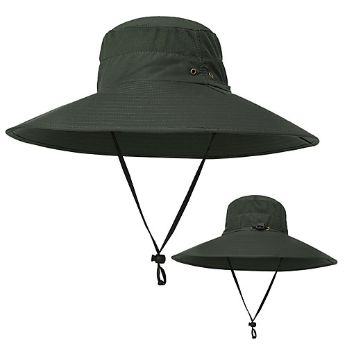 

TCAHCC Women's Men's Sun Hat Fishing Hat Hiking Hat 1 PCS Wide Brim Outdoor Sunscreen UV Resistant Breathable Ultraviolet Resistant Solid Color Nylon Army green camouflage Grey camouflage Blue