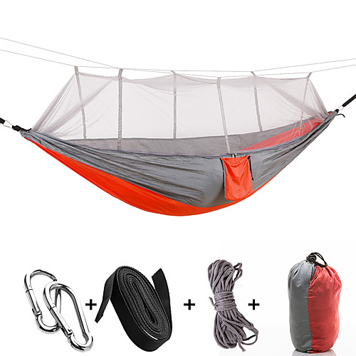 

Camping Hammock with Mosquito Net Outdoor Anti-Mosquito Ultra Light (UL) Foldable Breathable Parachute Nylon with Carabiners and Tree Straps for 1 person Camping Camping / Hiking / Caving Outdoor