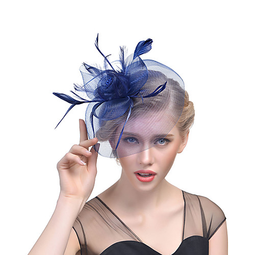

Hat / Fascinator Hat Adults' Vintage / Halloween All Azure / Black / White Tulle / Feather Masquerade Wedding Party Cosplay Accessories Christmas / Halloween / Carnival Costumes