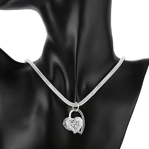 

Women's Pendant Necklace Heart Love Hollow Heart Ladies Bridal Italian everyday Sterling Silver Silver Necklace Jewelry 1pc For Party Wedding Anniversary Birthday Casual Daily