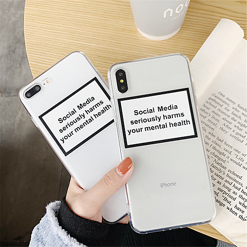 

Кейс для Назначение Apple iPhone XR / iPhone XS Max Прозрачный Кейс на заднюю панель Слова / выражения / Прозрачный Мягкий ТПУ для iPhone XS / iPhone XR / iPhone XS Max