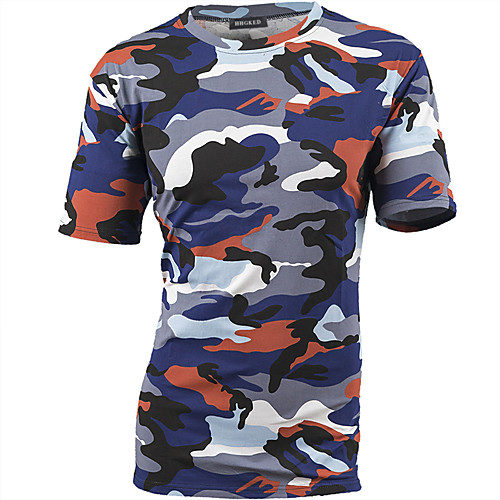 

Men's T shirt Camo / Camouflage Print Tops Cotton Blue Red Green