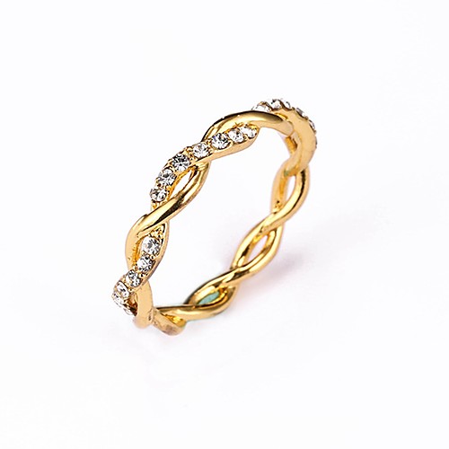 

Ring Gold Rhinestone Alloy Cheap Stylish Simple 1pc 6 7 8 9 / Women's