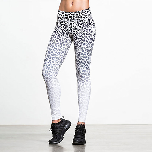 

Women's High Waist Yoga Pants Tights Leggings Butt Lift Quick Dry Moisture Wicking Leopard White Black Fitness Dance Running Winter Summer Sports Activewear High Elasticity Skinny