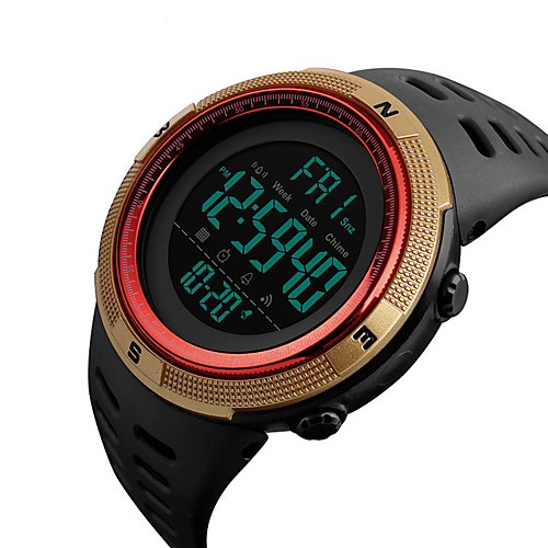 

SKMEI Men's Dress Watch Japanese Digital Stainless Steel Silicone Black 50 m Water Resistant / Waterproof Calendar / date / day Stopwatch Digital Casual Outdoor Colorful - Red Blue Golden