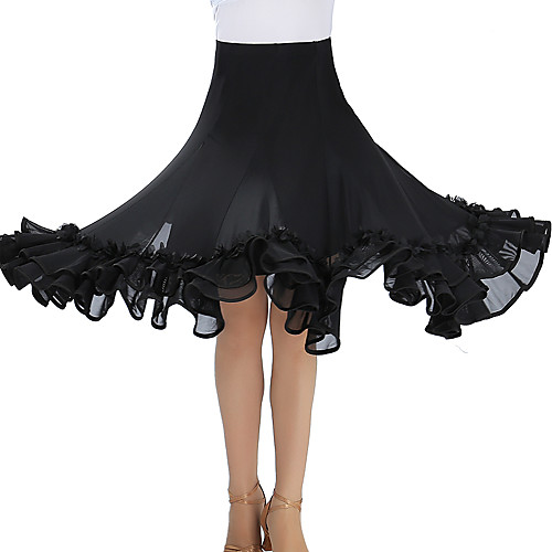 

Ballroom Dance Skirts Sashes / Ribbons Split Joint Gore Women's Training Performance Natural Mesh Tulle
