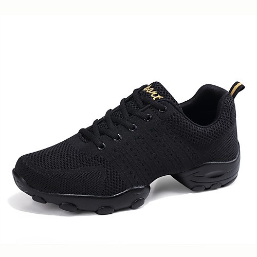 

Men's Dance Sneakers Sneaker Flat Heel White Black Lace-up