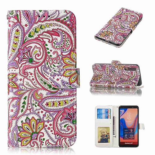 

Case For Samsung Galaxy Galaxy A7(2018) / A3(2017) / A5(2017) Wallet / Card Holder / Flip Full Body Cases Flower Hard PU Leather