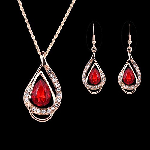 

Women's Drop Earrings Necklace Hollow Out Stylish bridesmaid Rhinestone Imitation Diamond Earrings Jewelry Red For Engagement Daily 1 set