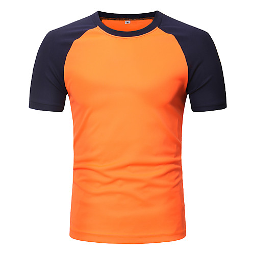 

Men's T shirt Solid Colored Color Block Patchwork Tops White Black Red