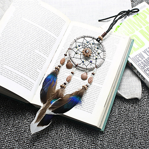 

Boho Dream Catcher Handmade Gift Wall Hanging Decor Art Ornament Craft Indian Feather Shell for Kids Bedroom Wedding Festival 307cm