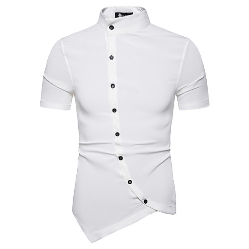 

Men's Shirt Solid Colored Tops White Black Red