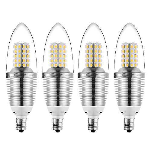 

4pcs 12 W LED Candle Lights 1200 lm E12 72 LED Beads SMD 2835 Christmas Wedding Decoration Warm White Cold White 85-265 V
