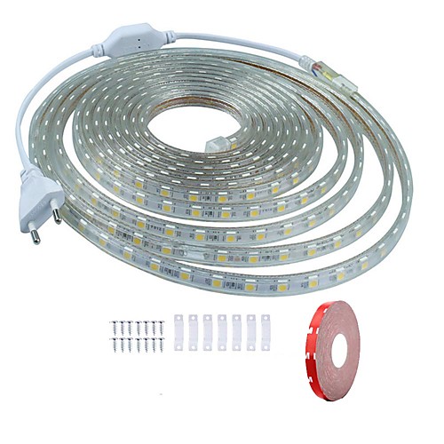 

7m LED Light Strips Waterproof Tiktok Lights 420 LEDs SMD5050 1Set Mounting Bracket 1 set Warm White White Red Cuttable Decorative 220-240 V IP68