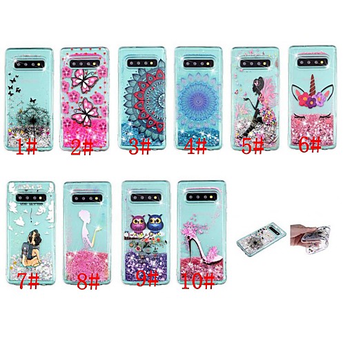 

Case For Samsung Galaxy S9 / S9 Plus / S8 Plus Shockproof / Flowing Liquid / Transparent Back Cover Butterfly / Glitter Shine Soft TPU
