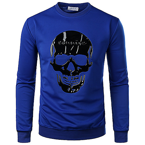 

Men's T shirt Graphic Solid Colored Animal Jacquard Tops Cotton White Black Blue
