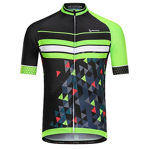 

Malciklo Men's Short Sleeve Cycling Jersey Summer Black Bike Jersey Top Mountain Bike MTB Road Bike Cycling Quick Dry Breathable Back Pocket Sports Clothing Apparel / Micro-elastic / Sweat wicking