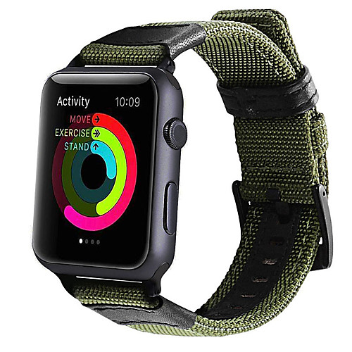 

Watch Band for Apple Watch Series 5/4/3/2/1 Apple Classic Buckle Nylon / Genuine Leather Wrist Strap