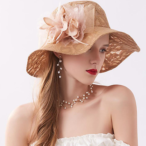 

Tulle / Organza / Net Hats / Headwear with Faux Pearl / Feathers / Fur / Appliques 1 PC Wedding / Outdoor / Horse Race Headpiece