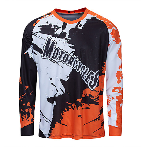

Men's Short Sleeve Cycling Jersey Downhill Jersey Dirt Bike Jersey Summer OrangeWhite Graffiti Bike Jersey Top Mountain Bike MTB Road Bike Cycling Quick Dry Breathable Back Pocket Sports Clothing