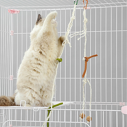 

Catnip Interactive Teaser Interactive Cat Toys Fun Cat Toys Cat 1pc Pet Friendly Cartoon Toy Fur Ball Ball Bell Decompression Toys Sisal Gift Pet Toy Pet Play