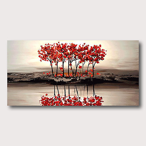 

Oil Painting Hand Painted Horizontal Abstract Abstract Landscape Comtemporary Modern Stretched Canvas