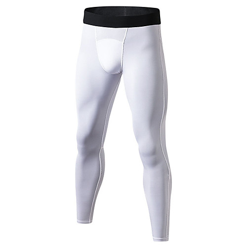 

YUERLIAN Men's High Waist Yoga Pants Cropped Leggings Tights Thermal Warm Moisture Wicking Red Blue Gray Fitness Gym Workout Running Summer Sports Activewear High Elasticity Slim