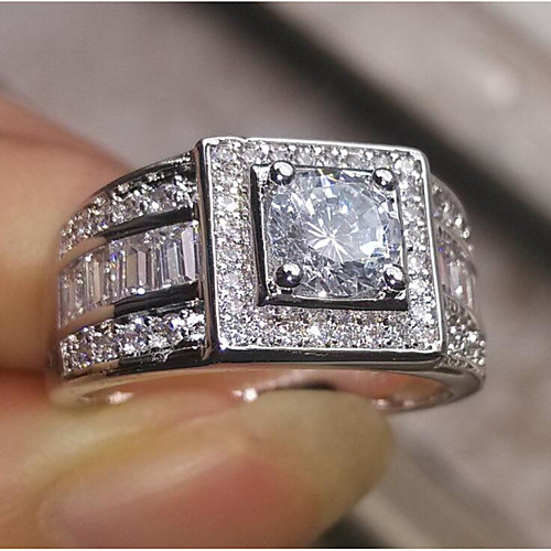 

Men Band Ring Cubic Zirconia Classic White 18K Gold Plated Copper Joy Stylish 1pc 8 9 10 11 12 / Men's / Promise Ring