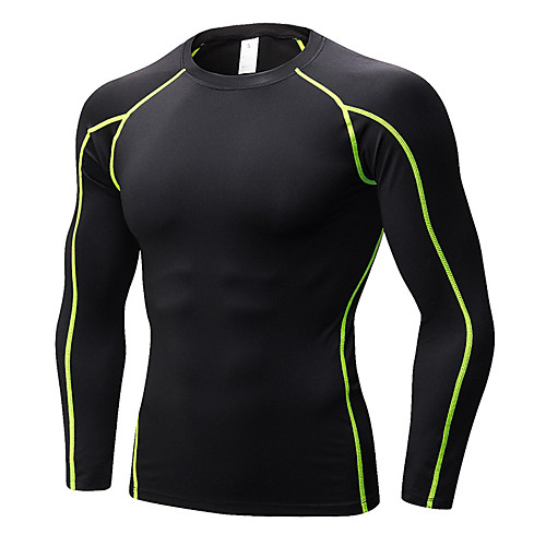 

Men's Long Sleeve Running Shirt Tee Tshirt Breathability Quick Dry Lightweight Gym Workout Casual Running Outdoor Sportswear Black Orange Sky Blue Activewear Stretchy