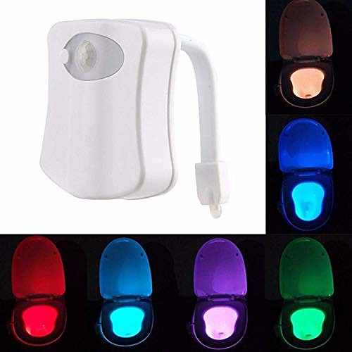 

1pc LED Color-changing AAA Batteries Powered Motion Activated Toilet Night Light Bathroom Washroom 5V