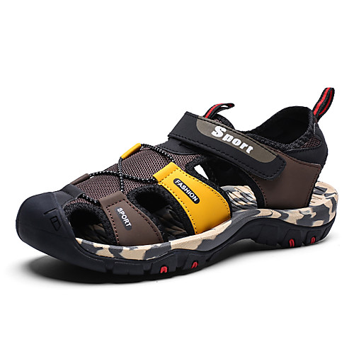 

Men's Spring & Summer Classic / British Daily Outdoor Sandals Walking Shoes Leather / Suede Breathable Wear Proof Wine / Yellow