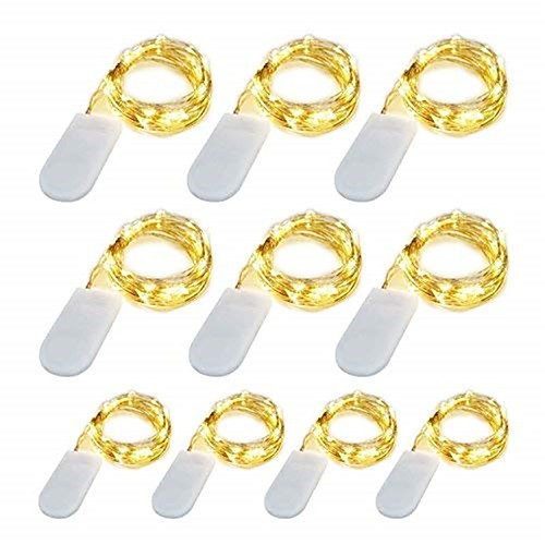 

LED String Lights Outdoor Wedding Waterproof String Lights Decoration 10x1M 10 LED Silver Copper Wire for DIY Wedding Bedroom Decoration Christmas Party Holiday Gift 10 Packs