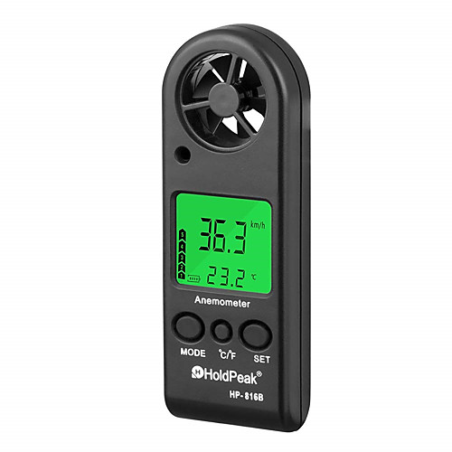 

Digital Anemometer Handheld Wind Speed Meter Gauge HoldPeak HP-816B Air Flow Velocity Measurement Thermometer with Wind Chill and Backlight for Windsurfing Kite Flying Sailing Surfing