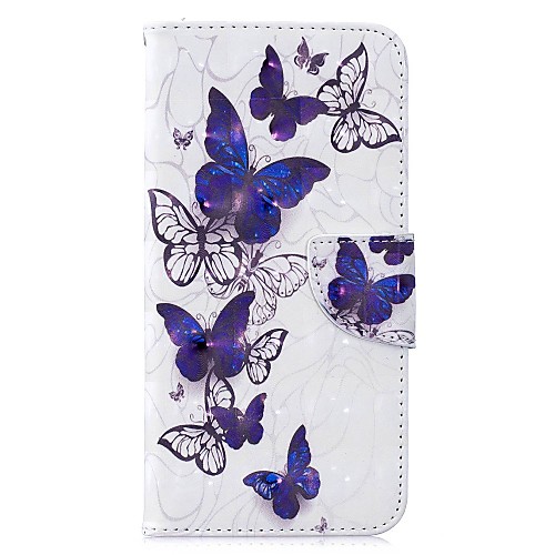 

Phone Case For Samsung Galaxy Full Body Case Leather Wallet Card J6 J6 Plus J4 (2018) J4 Plus Wallet Card Holder Flip Butterfly Hard PU Leather