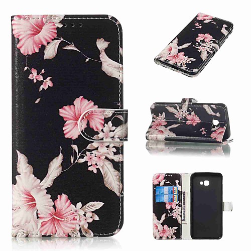 

Case For Samsung Galaxy J7 (2016) / J7 / J6 Plus Wallet / Card Holder / Flip Full Body Cases Flower Hard PU Leather