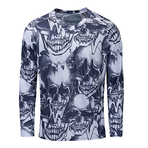 

Men's Short Sleeve Cycling Jersey Downhill Jersey Dirt Bike Jersey Summer Black / Silver Skull Bike Jersey Top Mountain Bike MTB Road Bike Cycling Quick Dry Breathable Back Pocket Sports Clothing