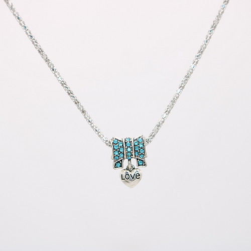 

Women's Pendant Necklace Necklace Classic Mini Blessed Dainty Unique Design Fashion Modern Silver Plated Chrome Pink White Black Light Blue 42 cm Necklace Jewelry 1pc For Street Carnival Holiday Club