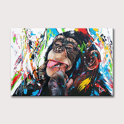 

Oil Painting Hand Painted Horizontal Abstract Pop Art Classic Modern Rolled Canvas (No Frame)