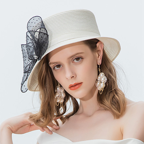 

Polyester Straw Hats with Bowknot 1pc Casual / Daily Wear Headpiece